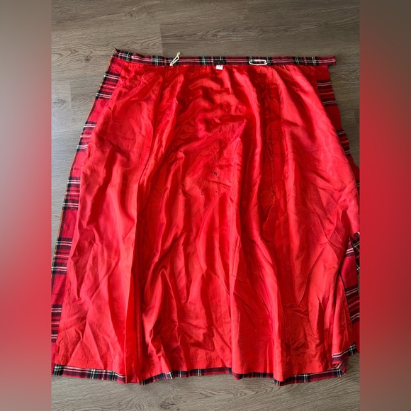 Vintage Abercrombie & Fitch Red Plaid Button-Front Maxi Skirt Size 8-READ - Picture 11 of 16